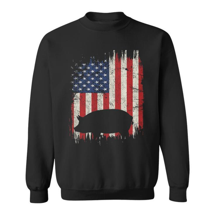 Pig 4Th Of July Pig American Flag Patriotic Farm Sweatshirt