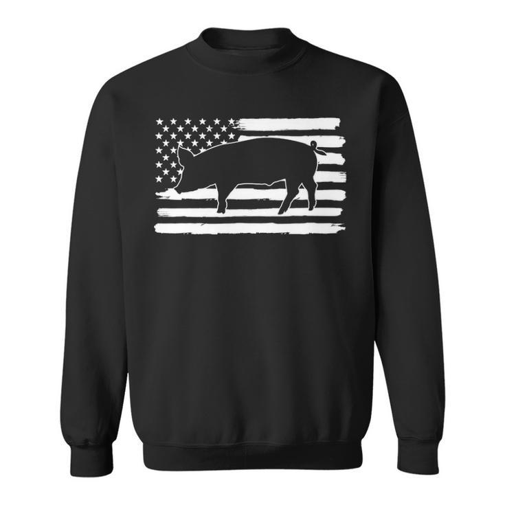 Pig 4Th Of July Usa Flag Us America Sweatshirt