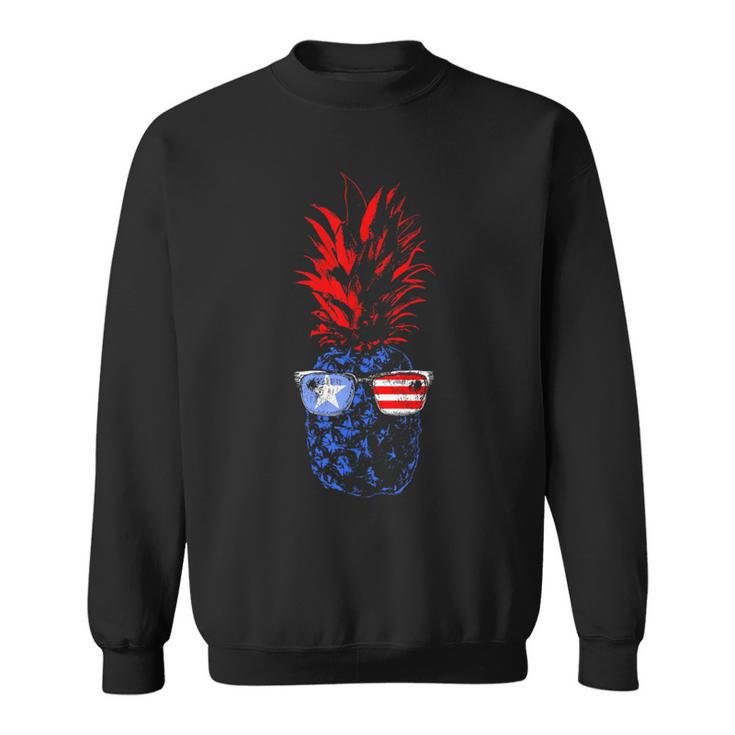 Pineapple Fruit Cool American Us Flag 4Th Of July Hawaiian Sweatshirt