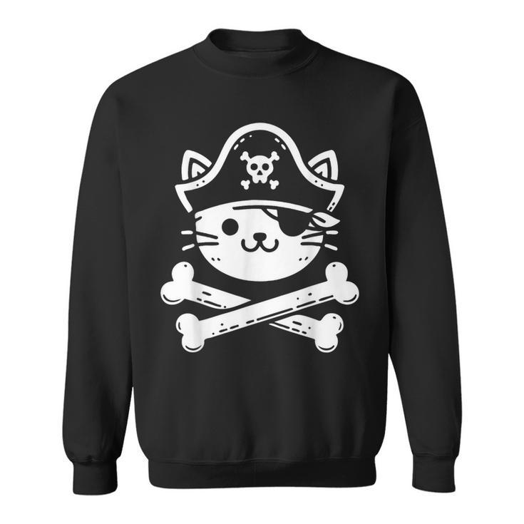 Pirate Cat Crossbones Cat Lover Cats Kitten Owner Sweatshirt