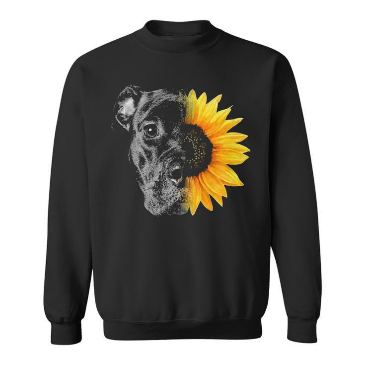 My Pitbull Is A Sunflower She's A Sunshine Hippie Sunflower Sweatshirt