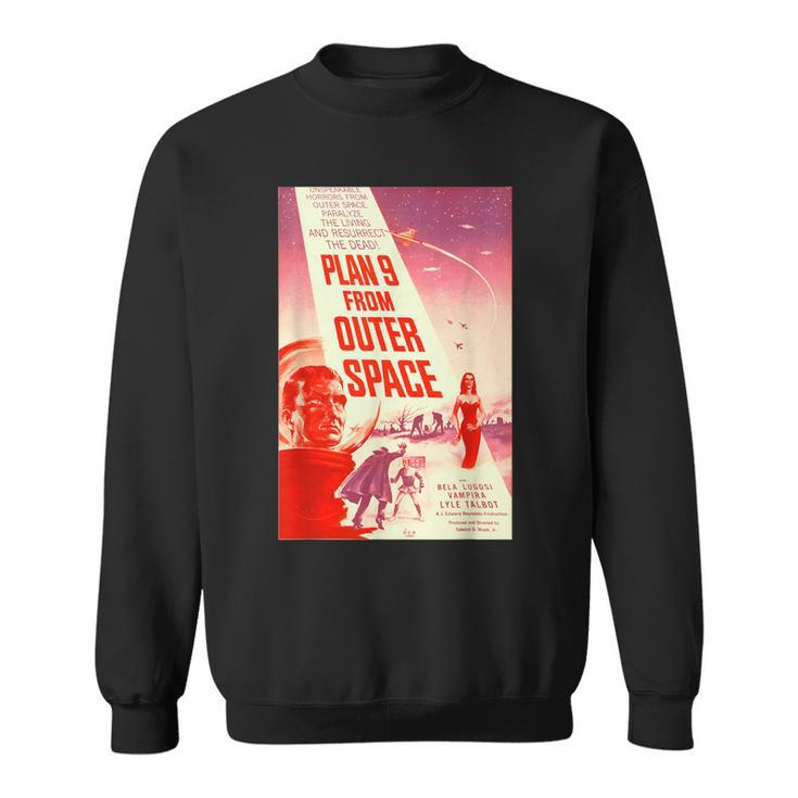 Plan 9 From Outer Space Sci-Fi Sience Vintage Poster B Movie Sweatshirt