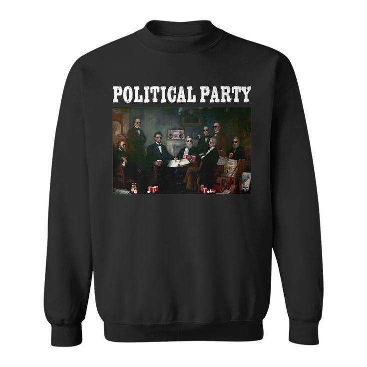 Political Party Abe Lincoln Founding Fathers Beer Drinking Sweatshirt