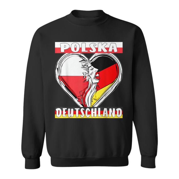 Polska Deutschland Herz Deutsch Polen Sweatshirt