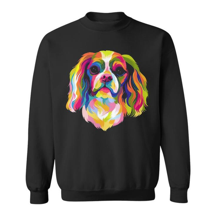 Pop Art Cavalier King Charles Spaniel Cute Dog Lover Gif Sweatshirt