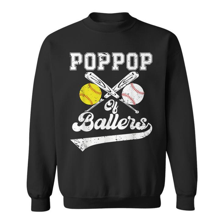 Poppop Of Ballers Softball Baseball Player Father's Day Sweatshirt