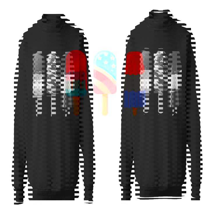 Popsicle Us American 4Th Of July Popsicle Red White & Blue Sweatshirt