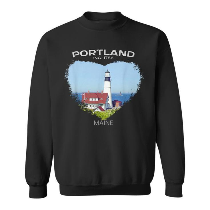 Portland Me Maine Portland Head Light Fort Williams Park Sweatshirt