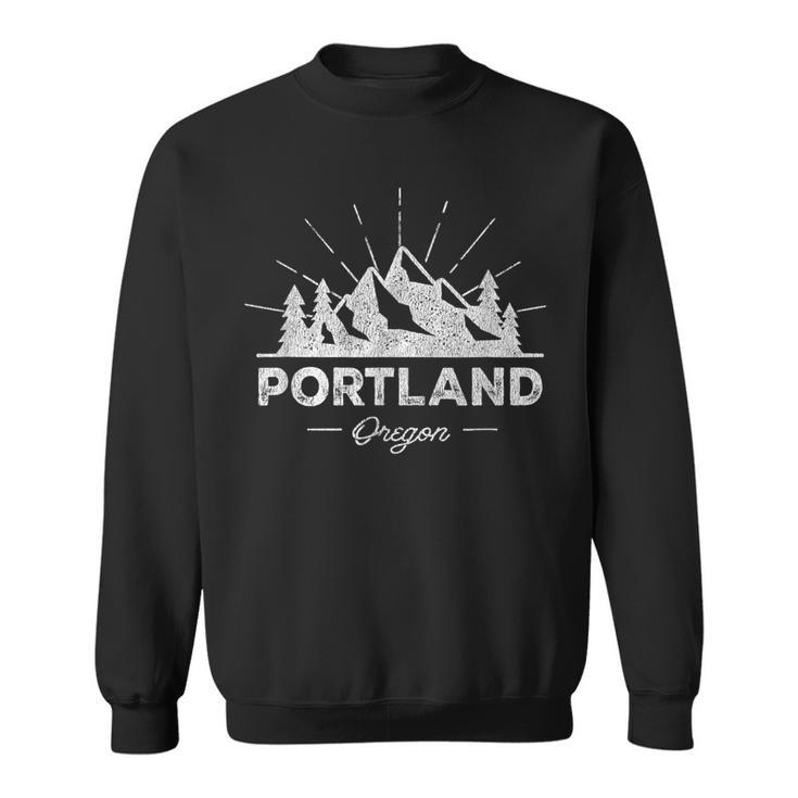 Portland Oregon Or T Vintage Hiking Retro Sweatshirt