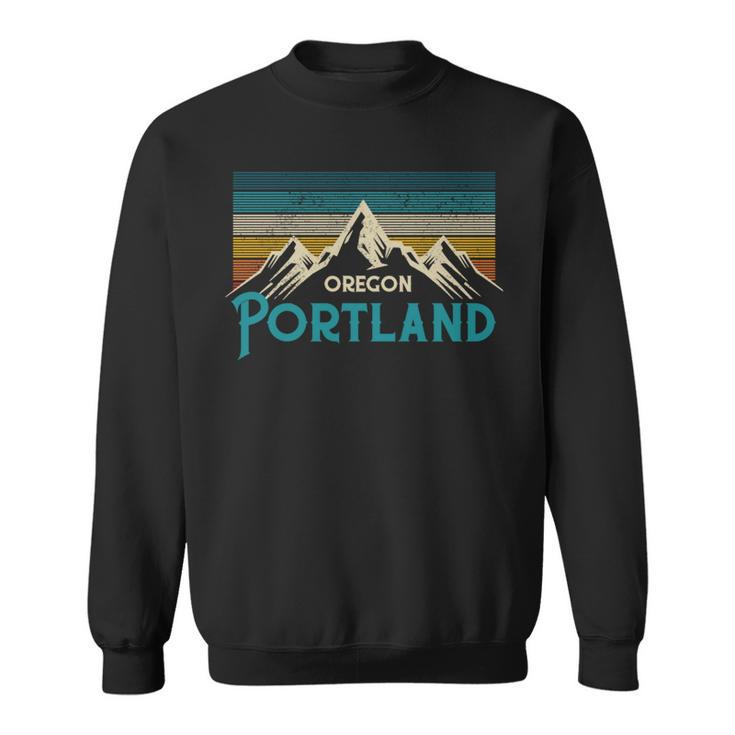 Portland Oregon Vintage Mountains Souvenir Sweatshirt