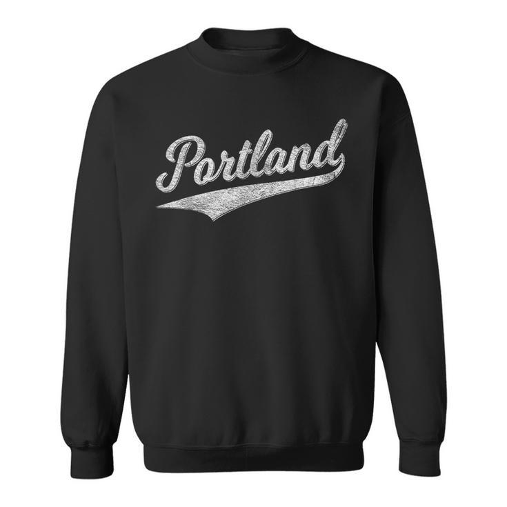 Portland State Of Oregon Baseball Script Flag Swoosh Sweatshirt