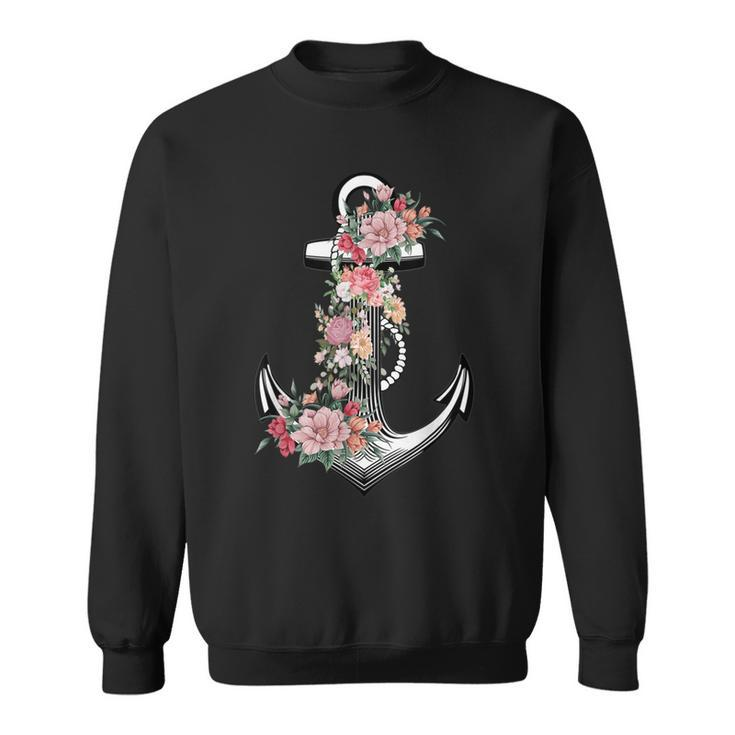 Preppy Nautical Anchor For Sailors Boaters & Yachting Sweatshirt