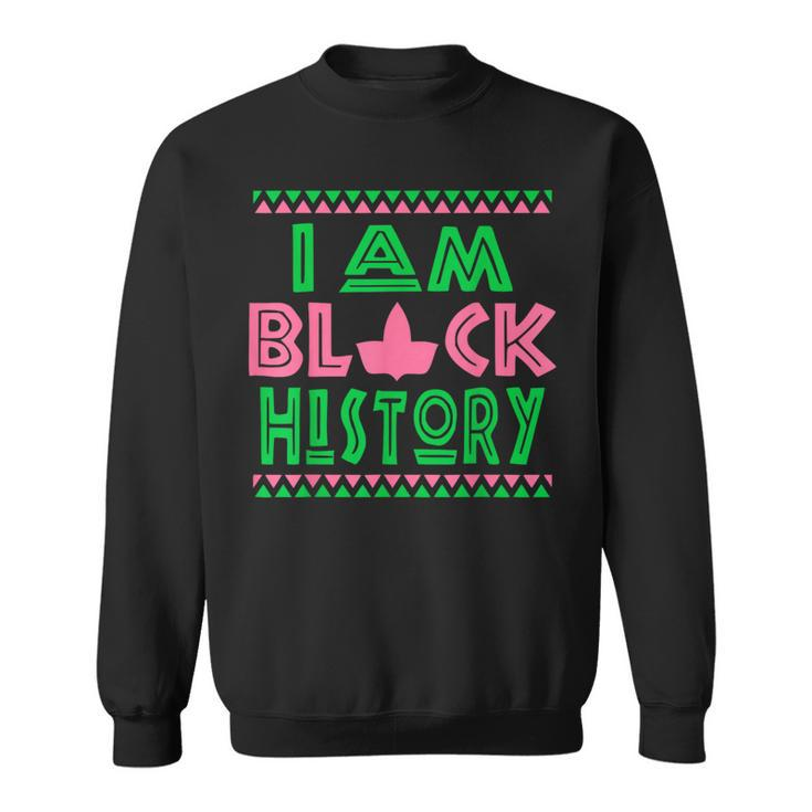Pretty Cute Pink-Green I Am Black History Aka Sweatshirt
