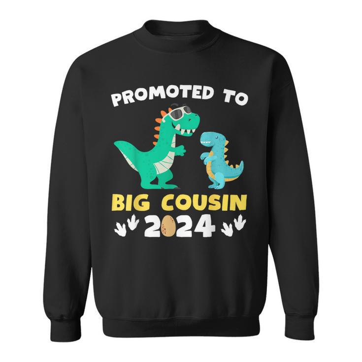 Promoted To Big Cousin 2024 Dinosaur T-Rex Pregnancy Reveal Sweatshirt