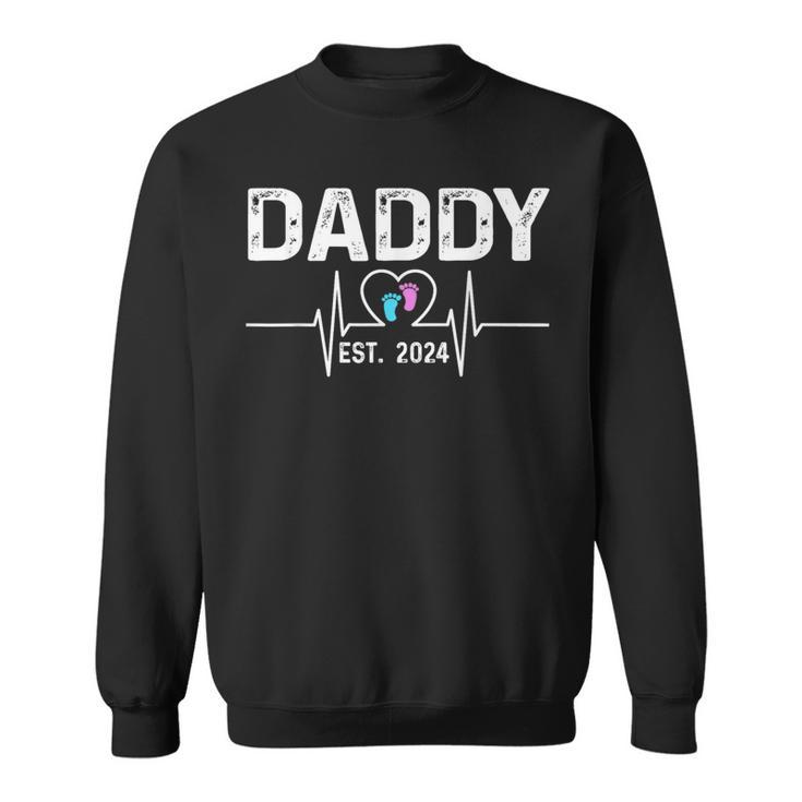 Promoted To Daddy 2024 Heartbeat Baby Reveal Sweatshirt