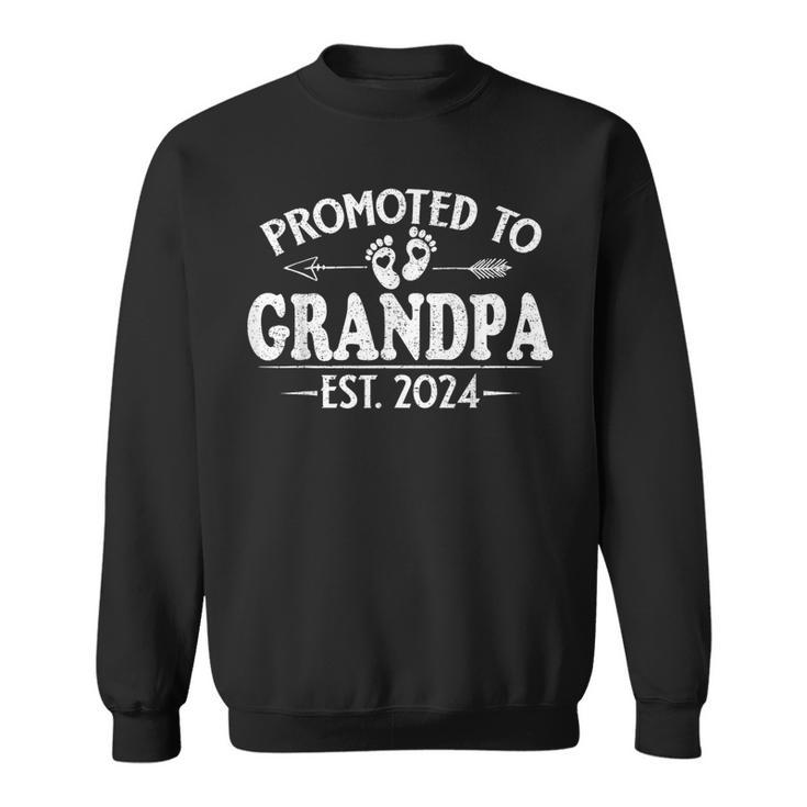 Promoted To Grandpa Est 2024 Grandparents Baby Announcement Sweatshirt