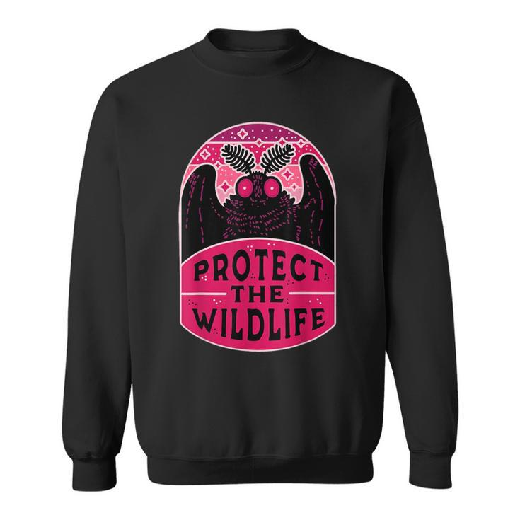 Protect The Wildlife Mothman Vintage Cryptid Sweatshirt