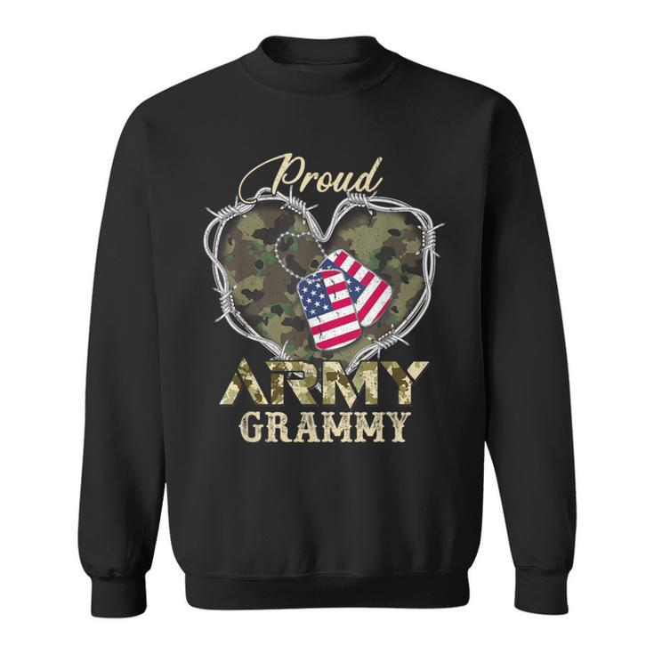 Proud Army Grammy With Heart American Flag For Veteran Sweatshirt