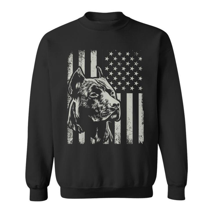 Proud Patriotic Pit Bull Owner Lover American Flag Sweatshirt