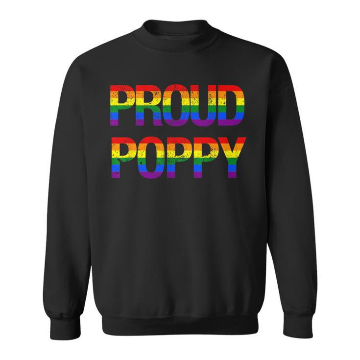 Proud Poppy Gay Pride Flag Lgbtq Pride Month Father's Day Sweatshirt