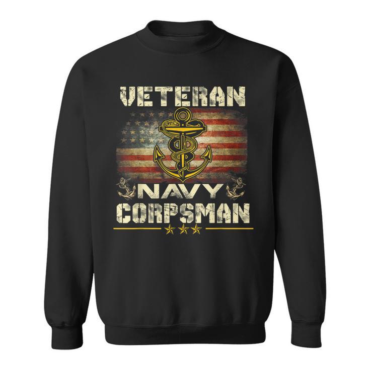 Proud Veteran Navy Corpsman  For Men Sweatshirt