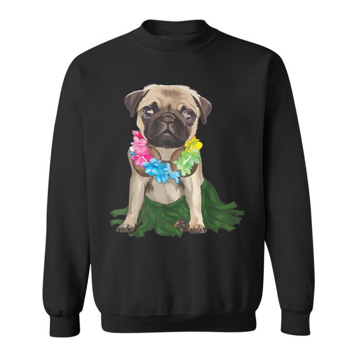 Pug Hawaiian Hula Dance Cool Aloha Animal Sweatshirt