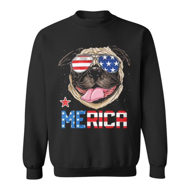 Pug Merica 4Th Of July Men Kids Boys Girls Dog Puppy Sweatshirt