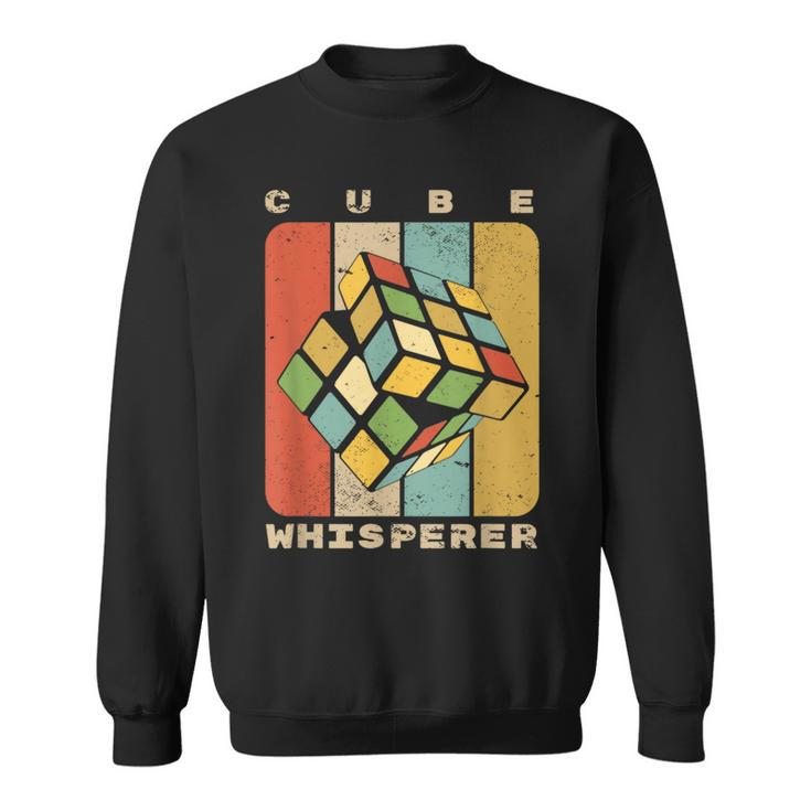 Puzzle Cube Whisperer Vintage Speed Cubing Youth Math Sweatshirt