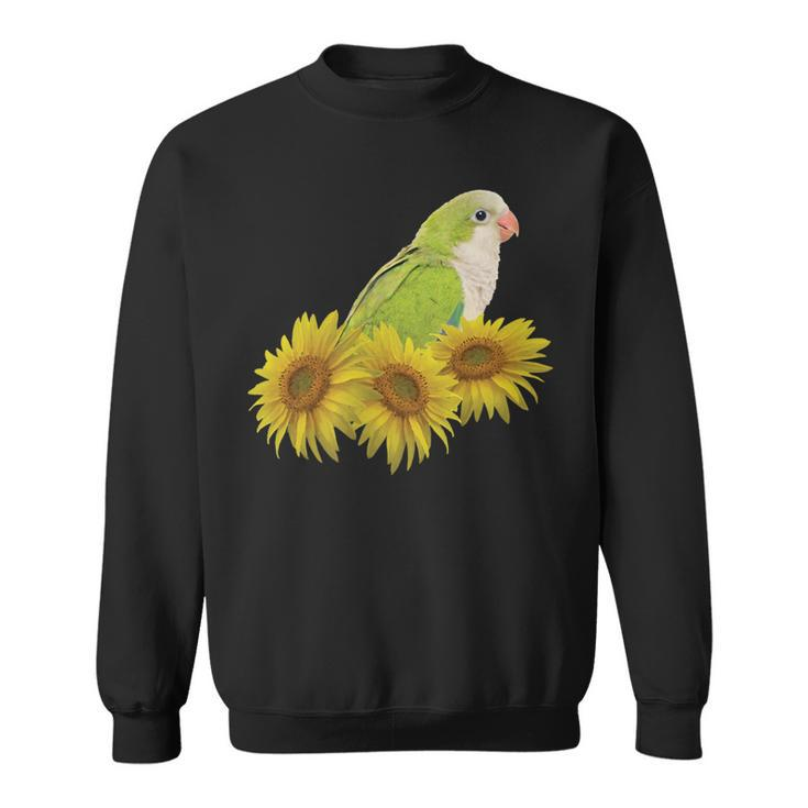 Quaker Parrot Green Monk Parakeet Sunflower Sweatshirt