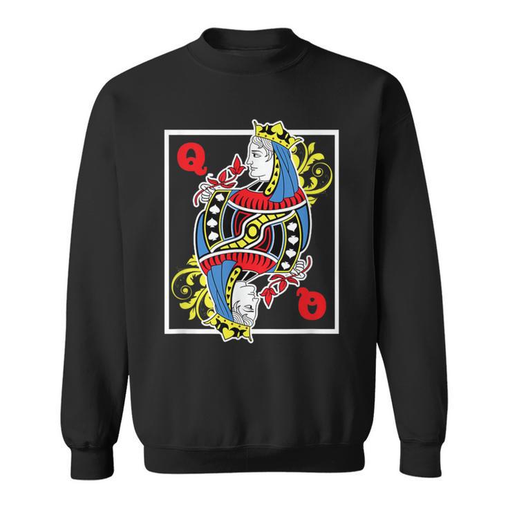 Queen King Cards Bluffing Playing Ranking Card Games Poker Sweatshirt