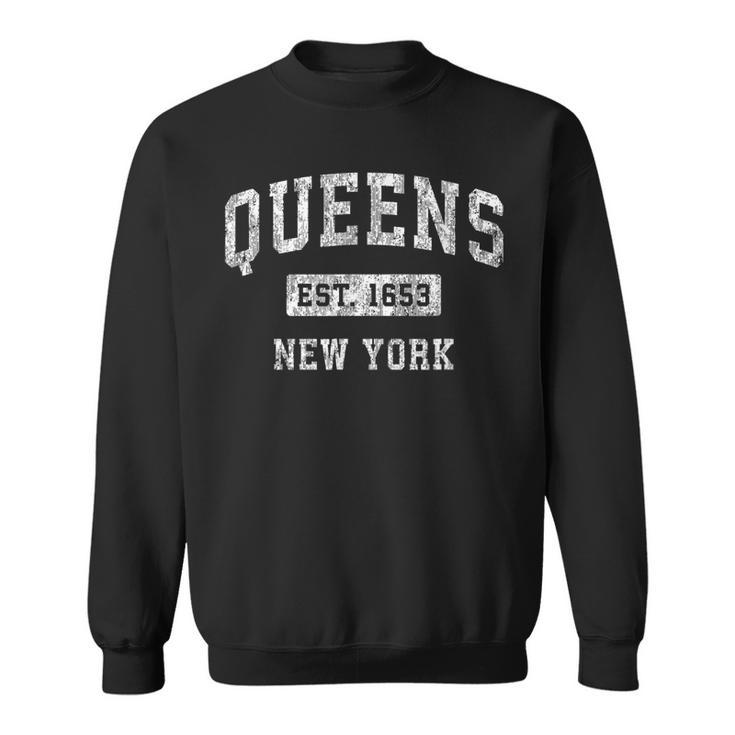 Queens New York Ny Vintage Established Sports Sweatshirt