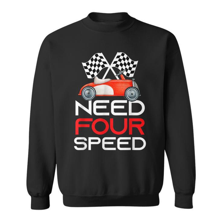 Race Car 4Th Birthday Boy 4 Year Old Racing Car Driver Sweatshirt