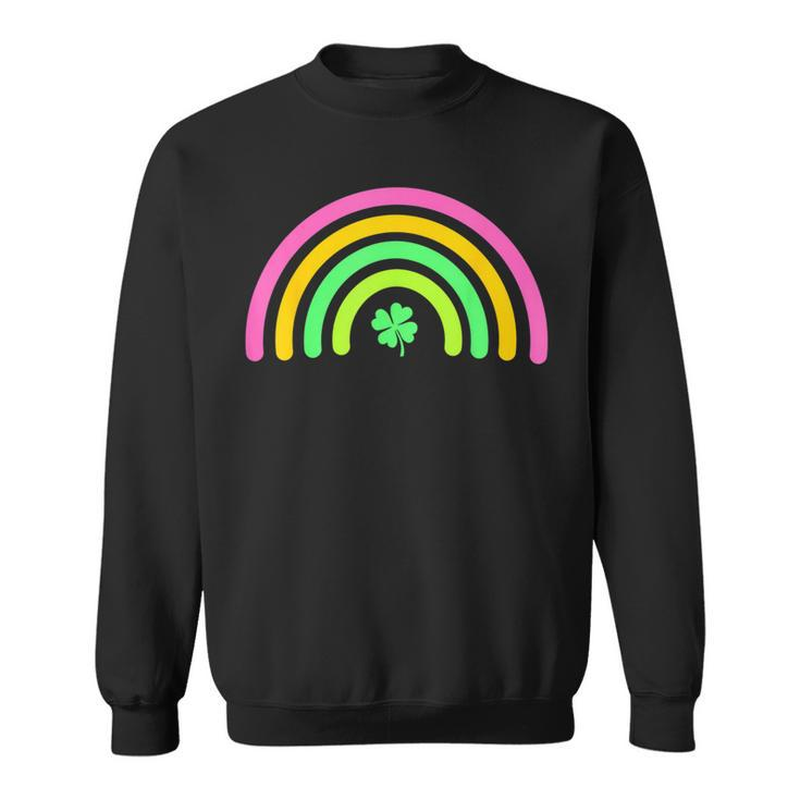 Rainbow Green Four Leaf Clover Proud Irish St Patrick's Day Sweatshirt