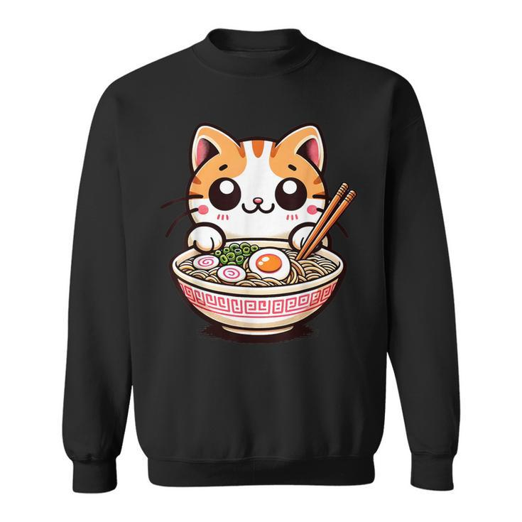Ramen Cat Kawaii Anime Cat Ramen Lover Sweet Sweatshirt