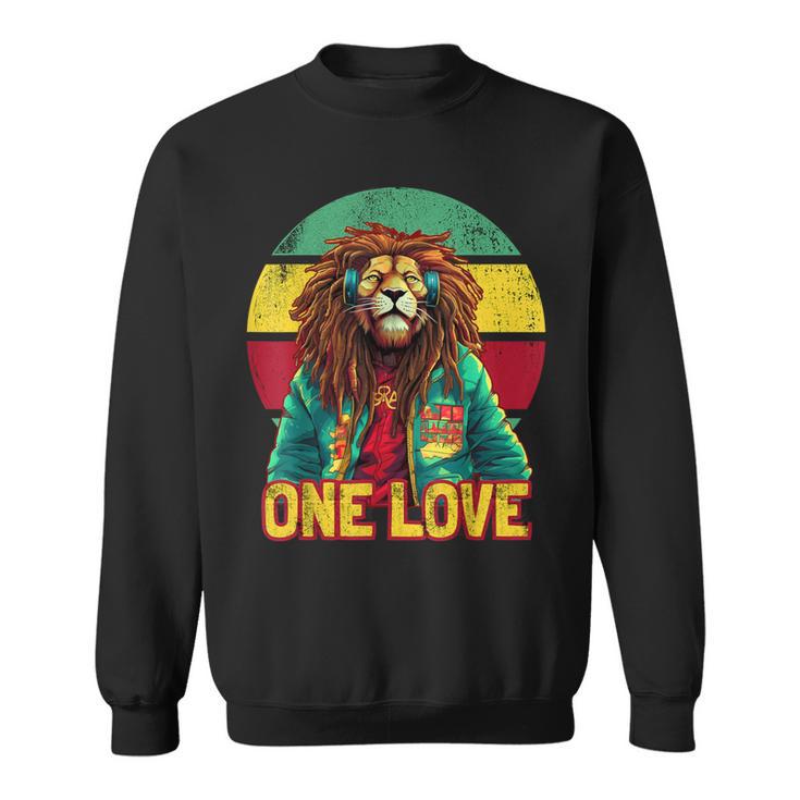 Rasta Lion Reggae Music One Love Graphic Sweatshirt