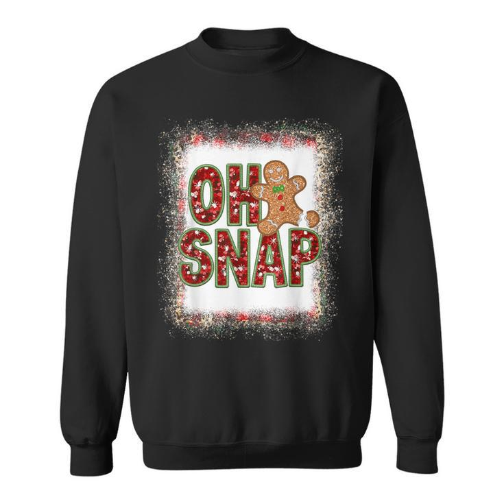 Red Cheerful Sparkly Oh Snap Gingerbread Christmas Cute Xmas Sweatshirt