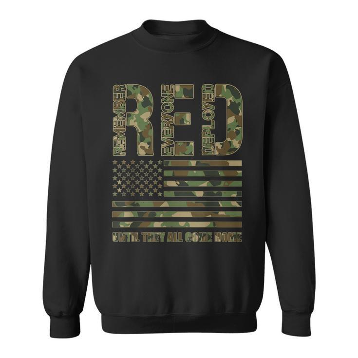 Red Friday Military Veteran Remember Everyone Deployed Camo Sweatshirt