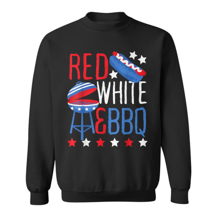 Red White & Blue Bbq Usa Holiday Hot Dog Grill Party Sweatshirt