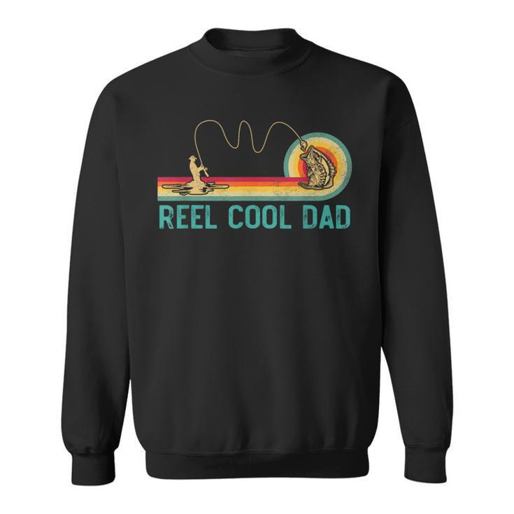 Reel Cool Dad Vintage Retro Fishing Fisherman Dad Sweatshirt