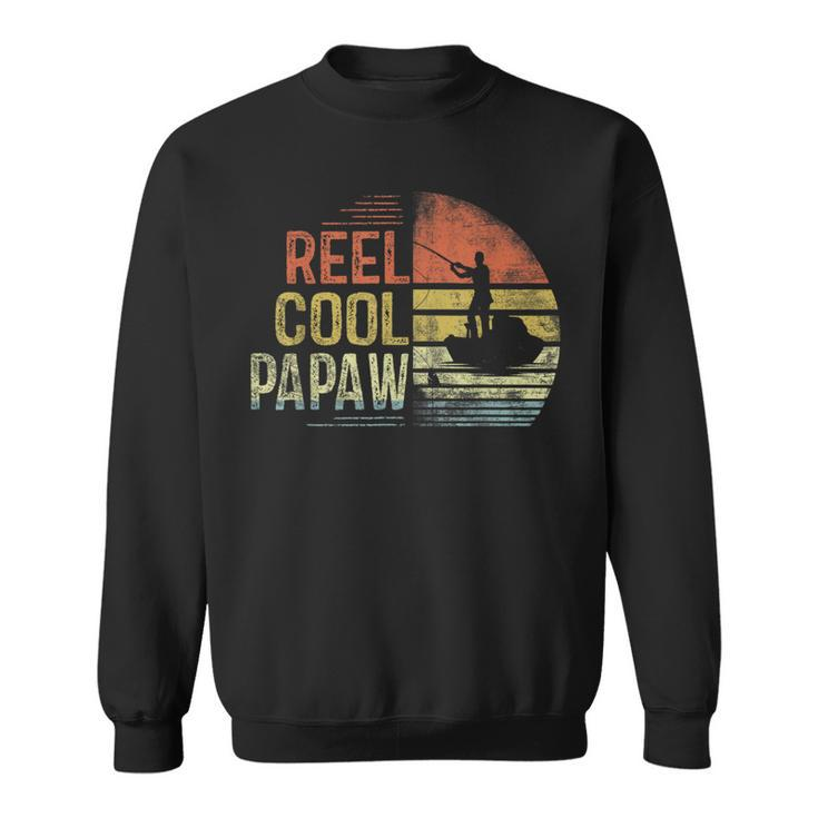 Reel Cool Papaw Fishing Papaw Birthday Vintage Sweatshirt