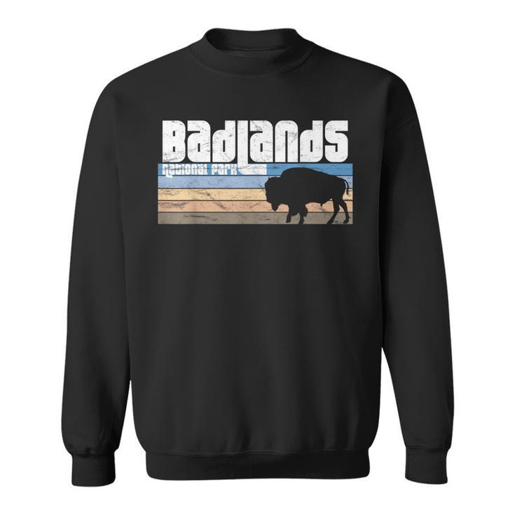 Retro Badlands National Park South Dakota Sd Bison Lovers Sweatshirt