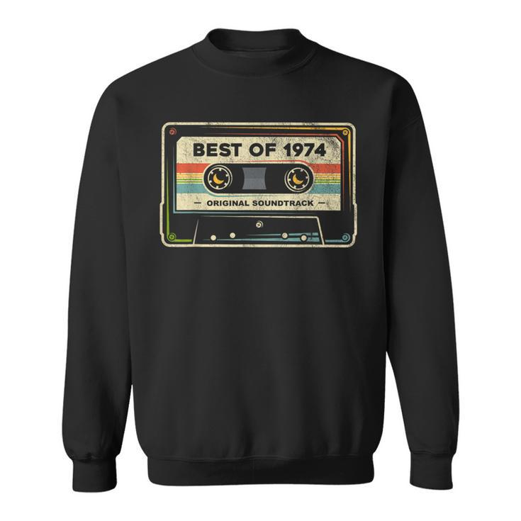 Retro Best Of 1974 Mixtape Vintage Fiftieth Birthday Cassete Sweatshirt