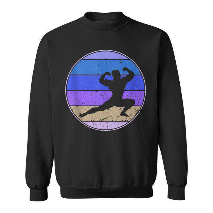 Retro Body Building Vintage Body Building Silhouette Sport Sweatshirt