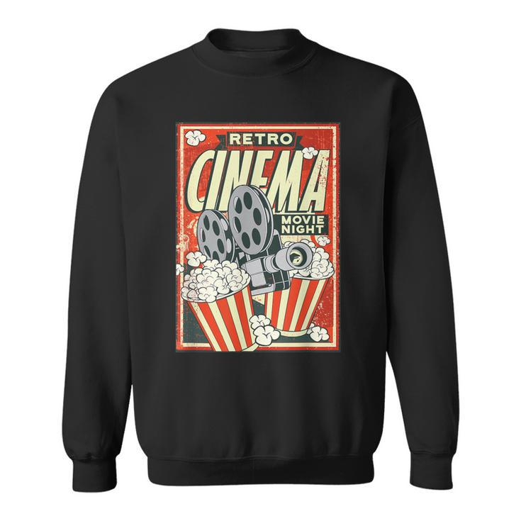 Retro Cinema Poster Popcorn Camera Film Sweatshirt