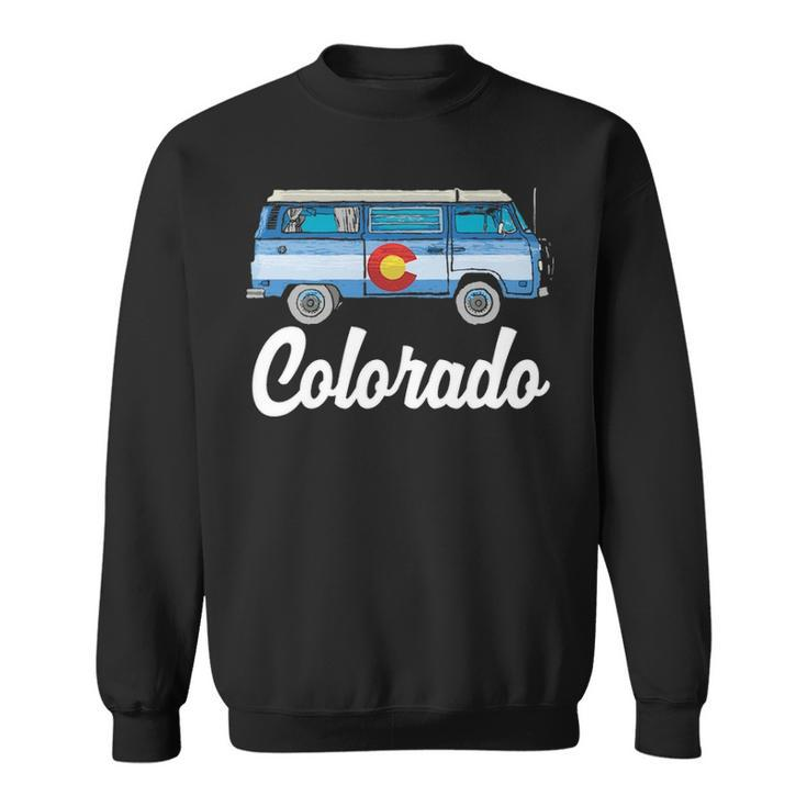 Retro Colorado Hippie Van Sketch Graphic Sweatshirt
