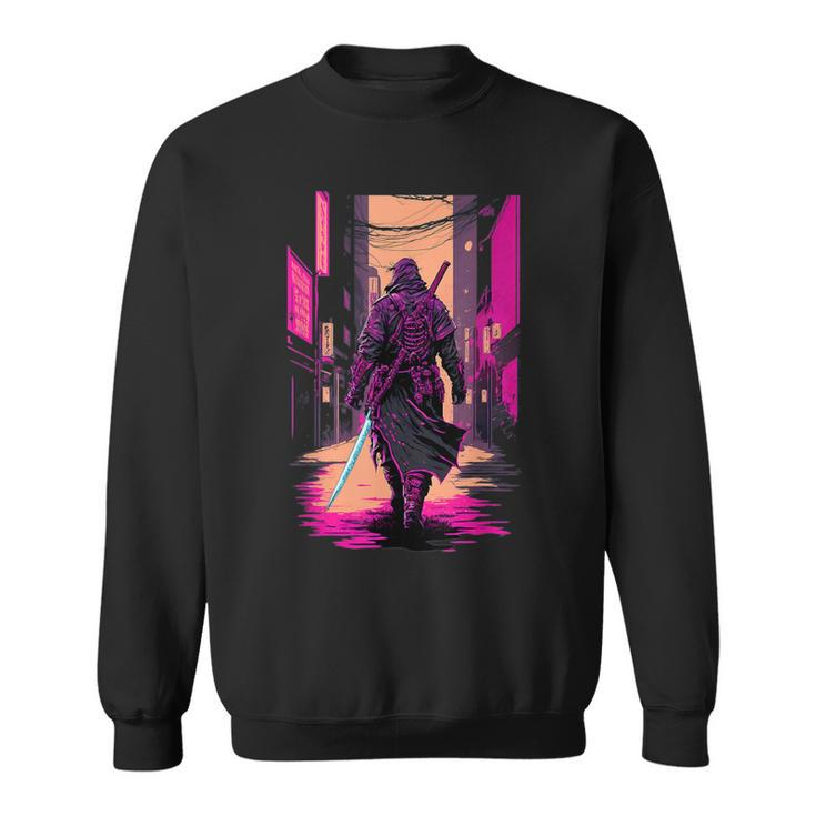 Retro Cyberpunk Samurai Japanese Vaporwave Aesthetic Sweatshirt