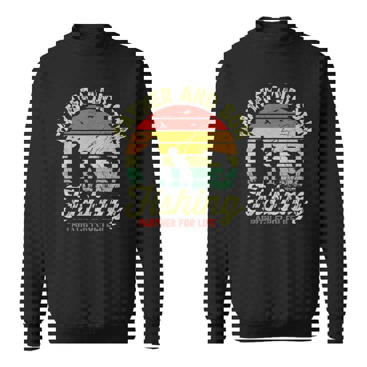 Retro Dad And Son Fishing Partners For Life Fathers Day Sweatshirt