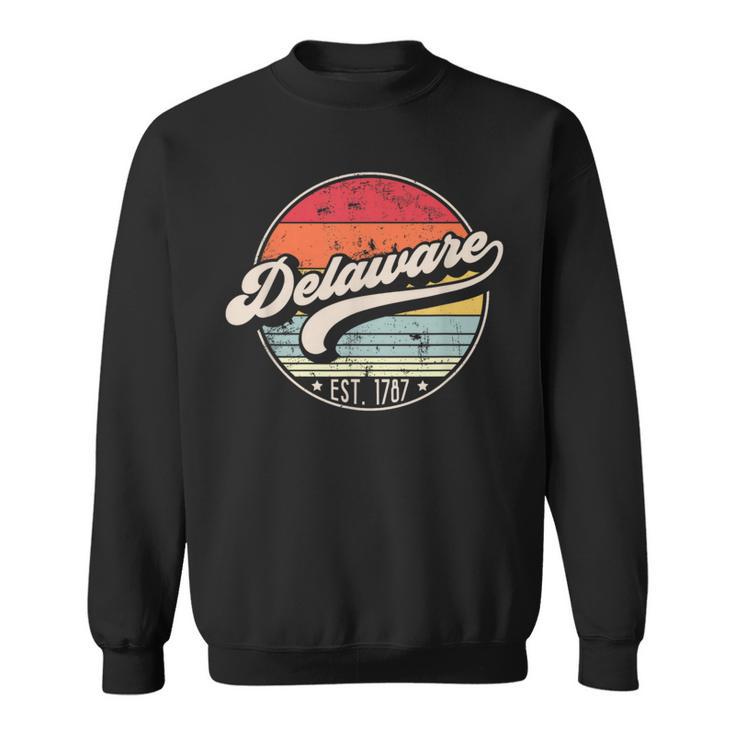 Retro Delaware Home State De Cool 70S Style Sunset Sweatshirt