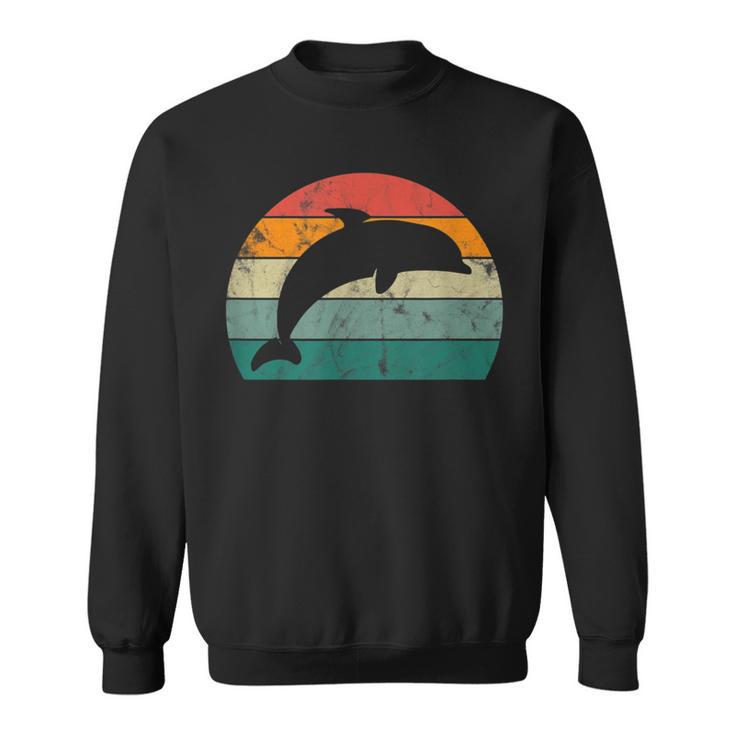 Retro Delfin Mehrfarbig Mit Delfin Sweatshirt