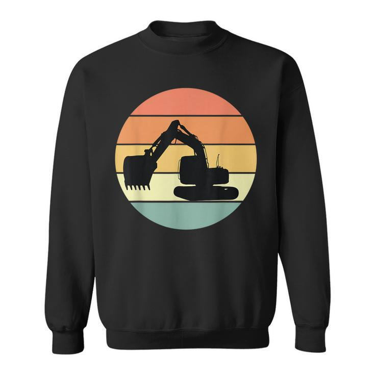 Retro Excavator Apparel Heavy Construction Equipment Sweatshirt
